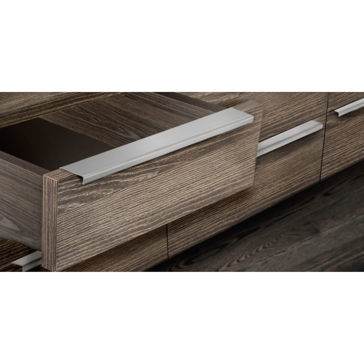Contemporary Edge Pull, 23" Center-to-Center, Stainless Steel