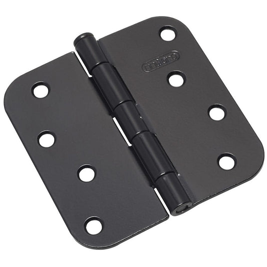 4" (102 mm) Full Mortise Butt Hinge 5/8" Radius Black, 1 Pair