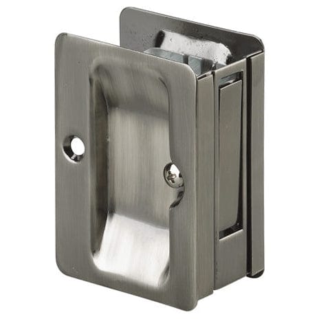 Rectangular Pocket Door Pull - Passage - Antique Nickel - 3-7/32" (82 mm)