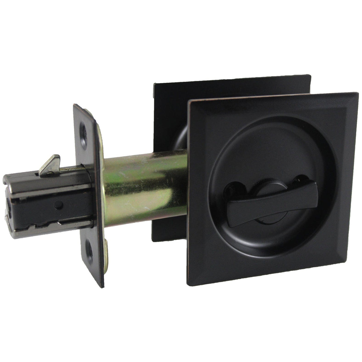 2-7/16" (62 mm) Pocket Door Pull Square Bright Brass Passage
