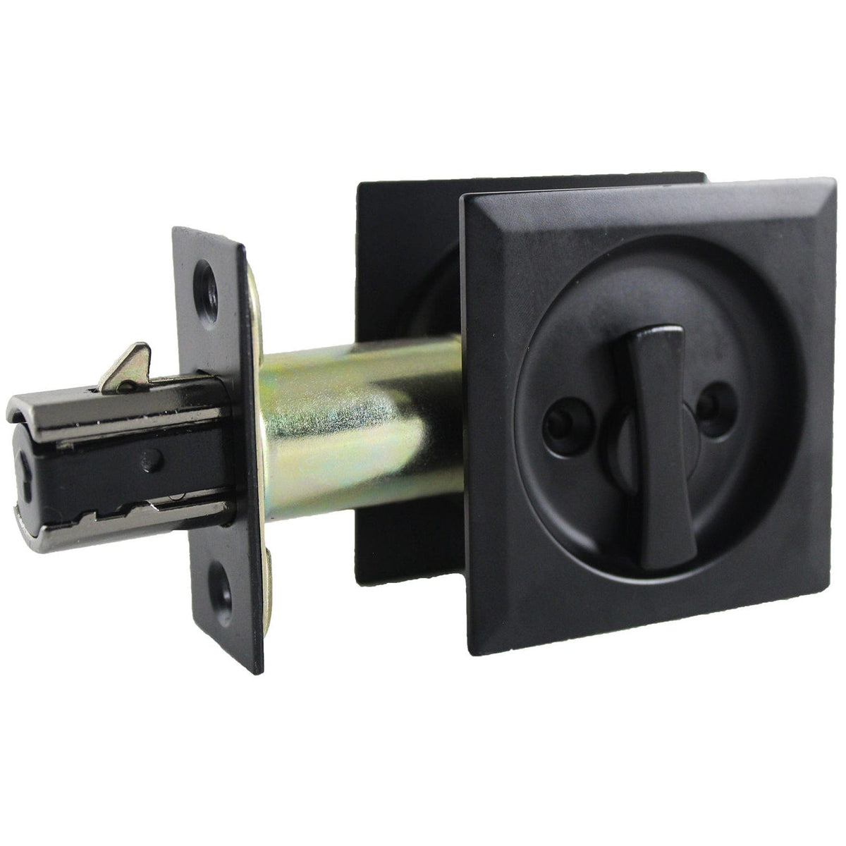 2-7/16" (62 mm) Pocket Door Pull Square Black Privacy