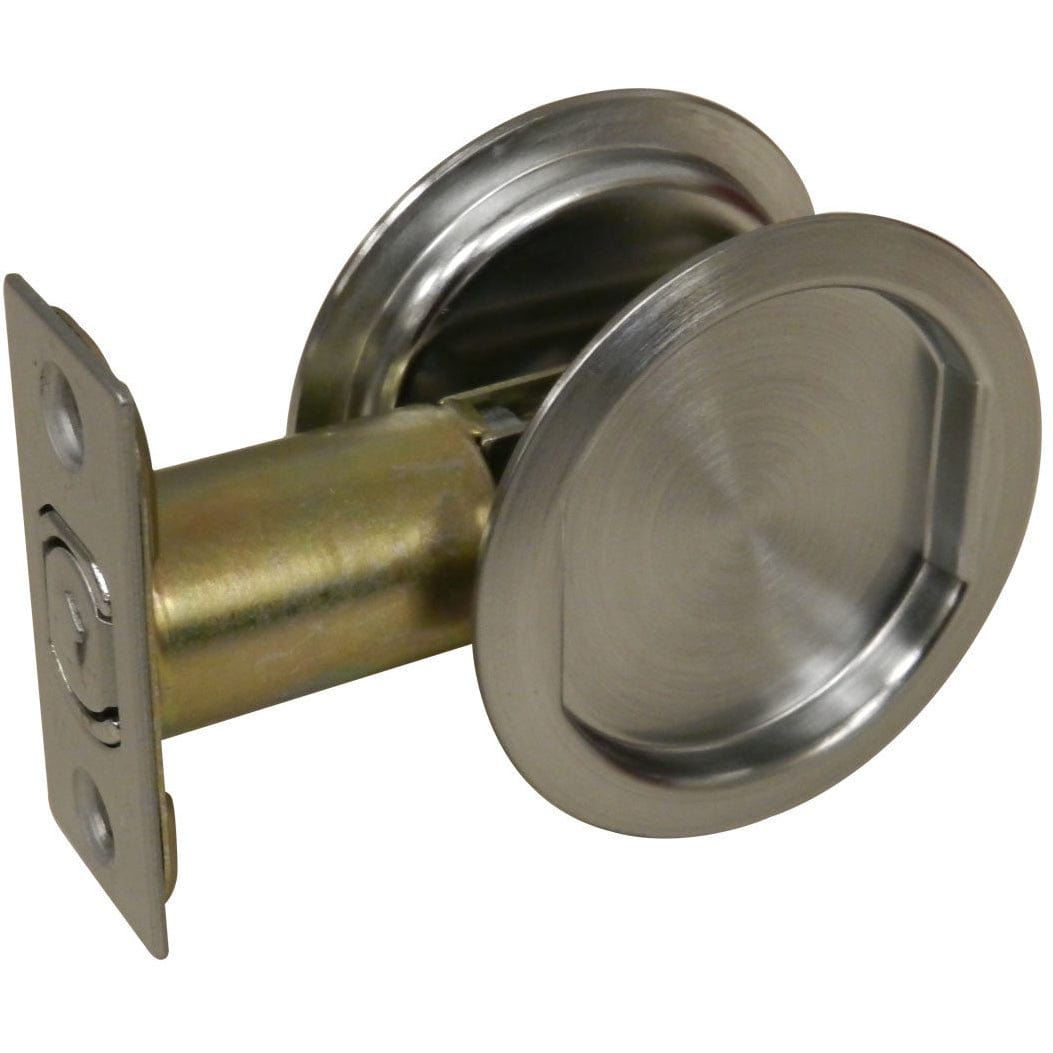2-7/16" (62 mm) Pocket Door Pull Round Brushed Chrome Passage