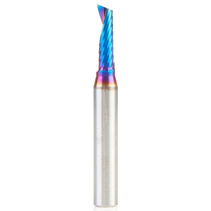 51417-K Spiral O Single Flute Plastic Cutting Up-Cut Mirror Finish CNC Router Bit 3/16"D 5/8"CH 1/4"SH 2"OL