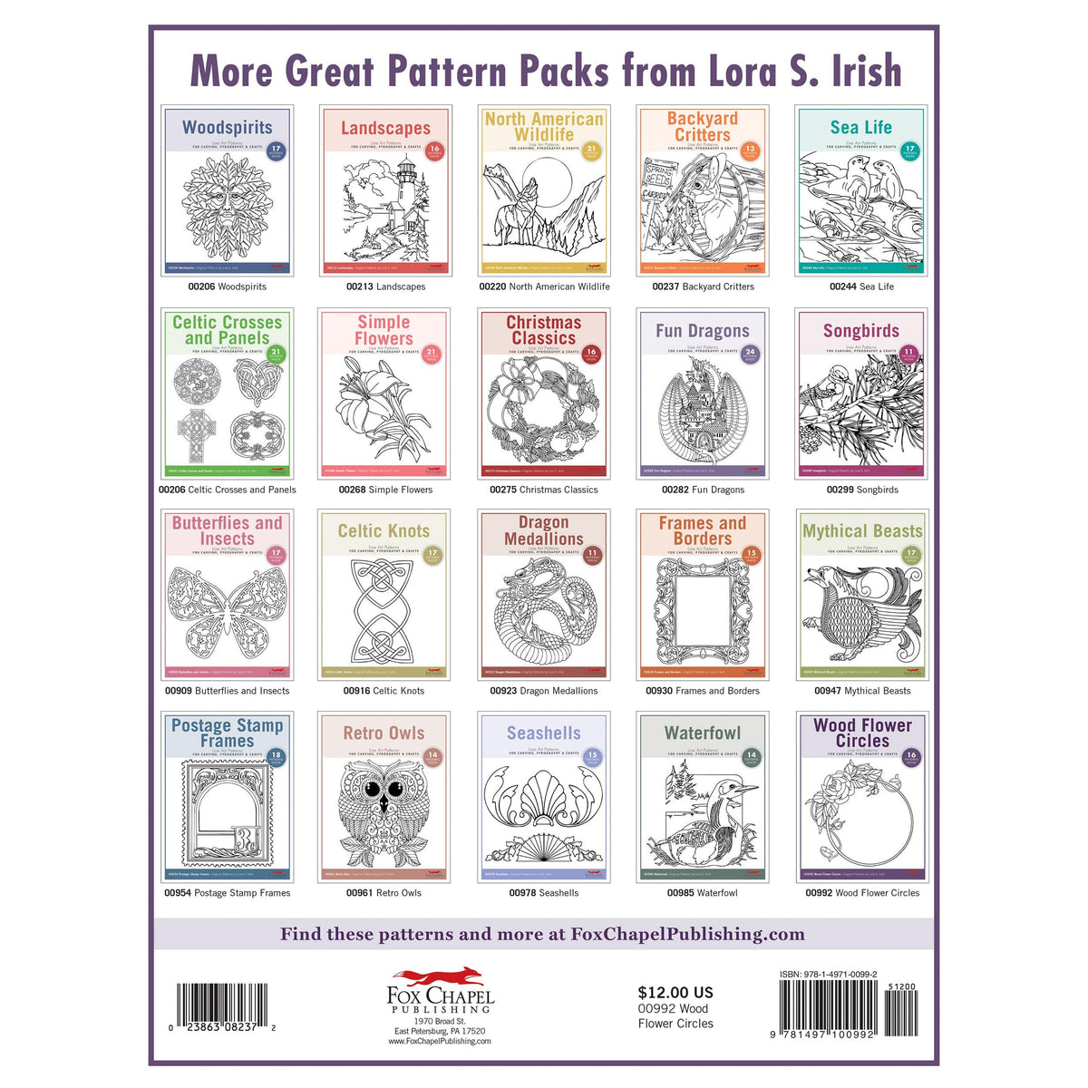 Wood Flower Circles Pattern Pack By Lora S. Irish
