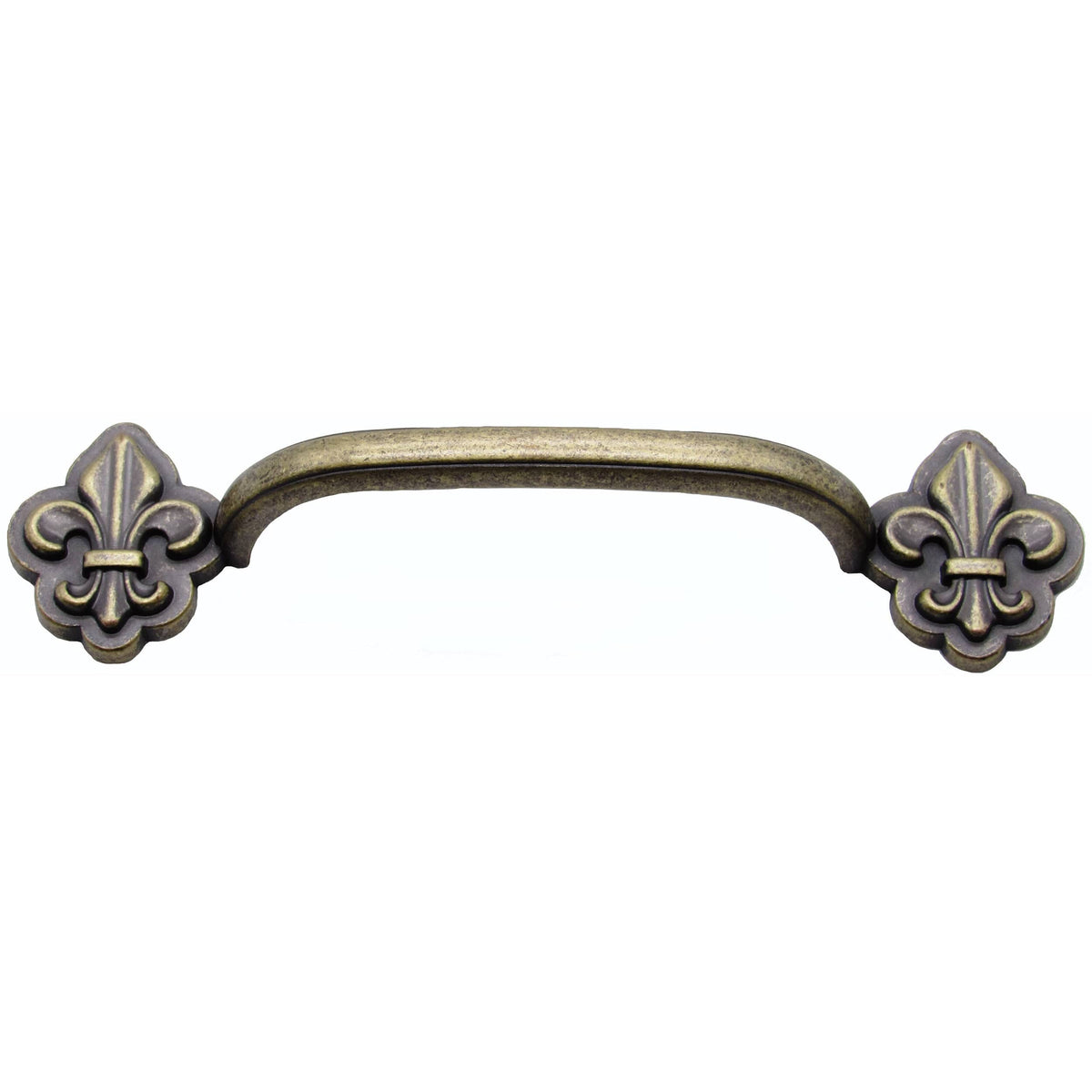 Fleur De Lis Arch Pull 3-3/4" Center Brass Oxide