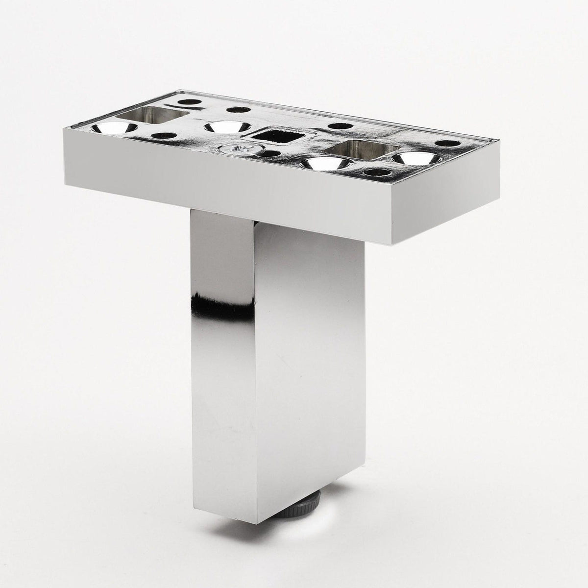 4-23/32" (120 mm) Adjustable Contemporary Versatile T or L Shaped Furniture Leg Chrome