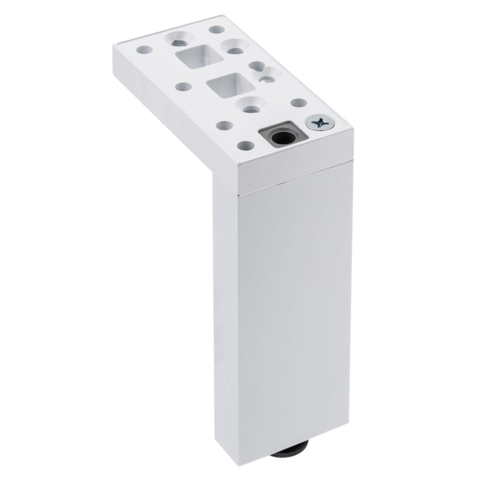 13-3/4" (350 mm) Adjustable Contemporary Versatile T or L Shaped Furniture Leg Glossy White