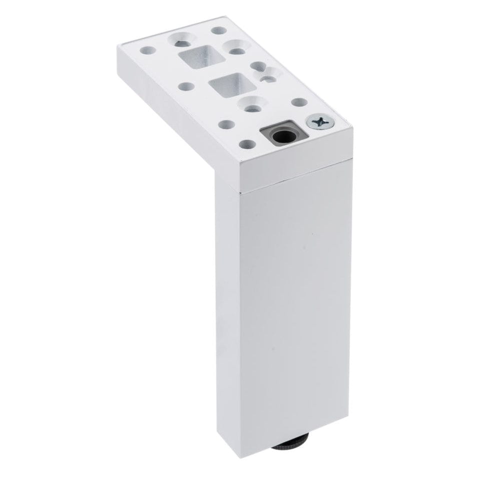 7-7/8" (200 mm) Adjustable Contemporary Versatile T or L Shaped Furniture Leg Glossy White