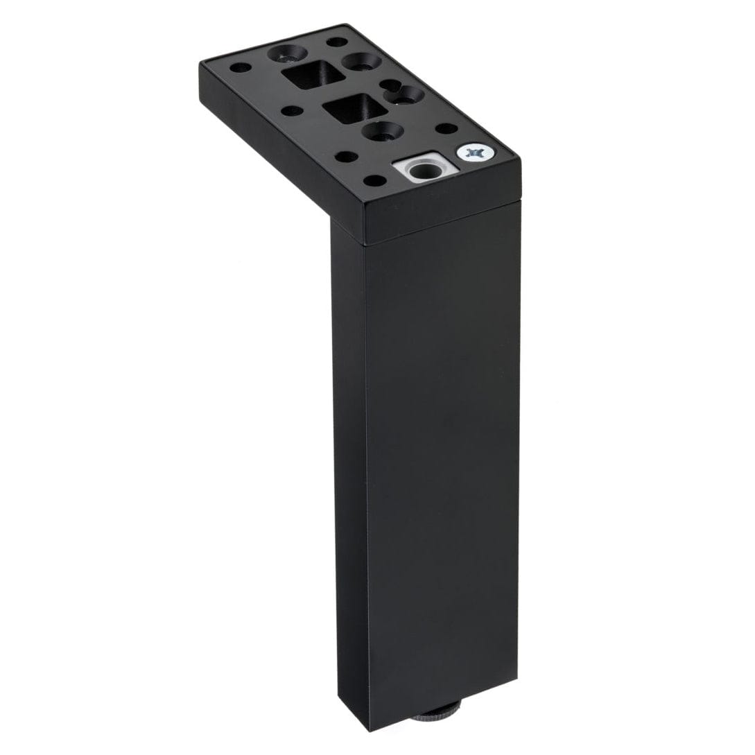 13-3/4" (350 mm) Adjustable Contemporary Versatile T or L Shaped Furniture Leg Matte Black