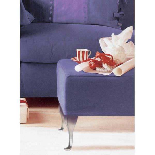 6" (152 mm)  Curved Furniture Leg Brushed Aluminum