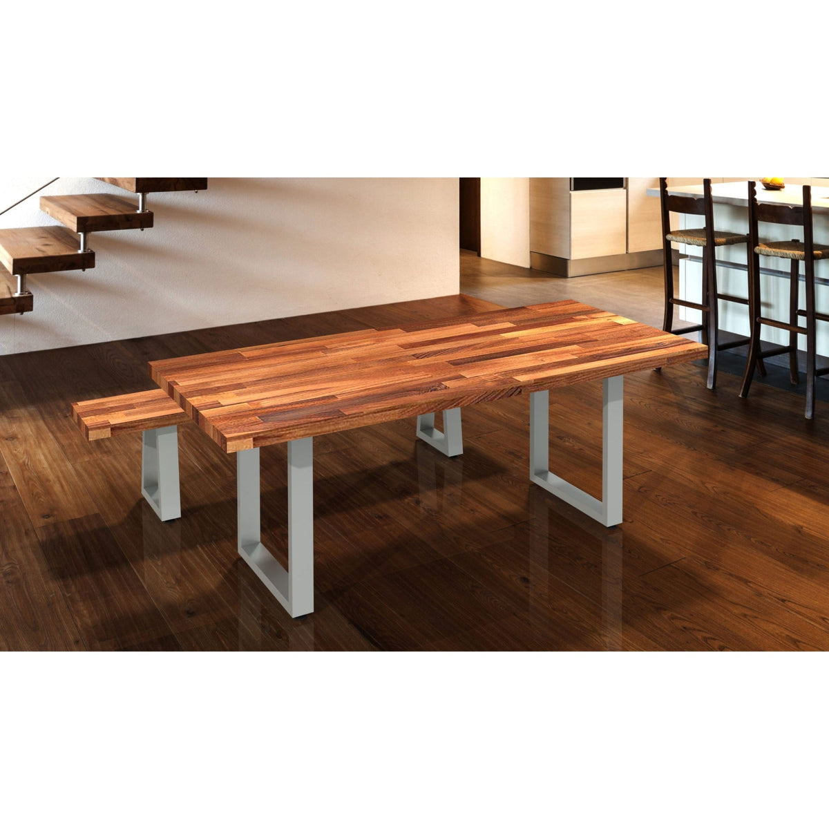 16-1/8" (410 mm) Adjustable Tapered Bench Legs Stainless Ste, 1 Pair
