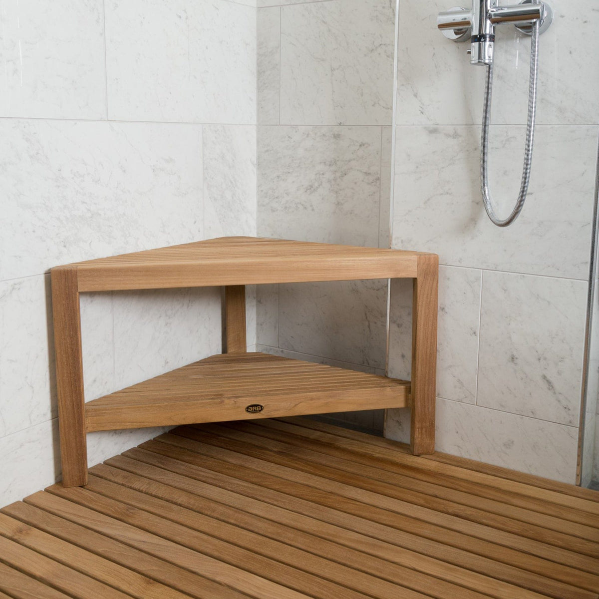 Fiji Corner Shower Bench 31" (80 cm) with Shelf