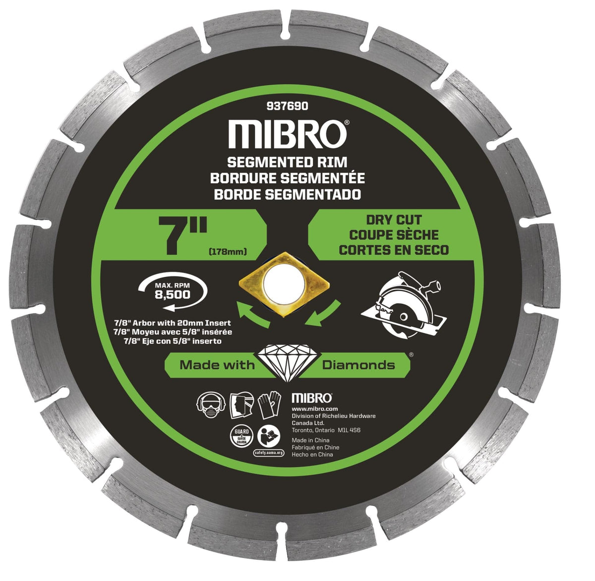 7"  Segmented Rim Diamond Blade for Concrete