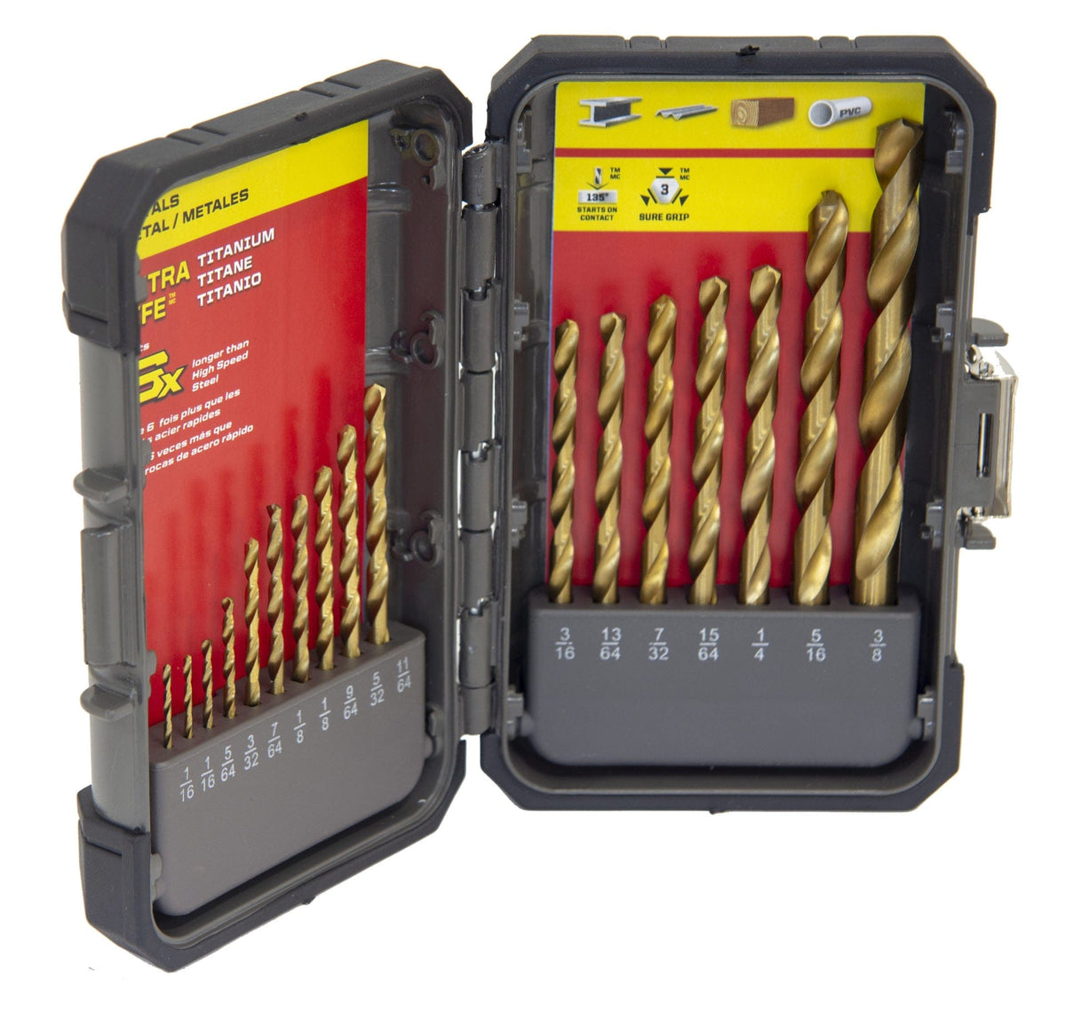 Titanium Nitride Coated High Speed Steel Drill Bit Set