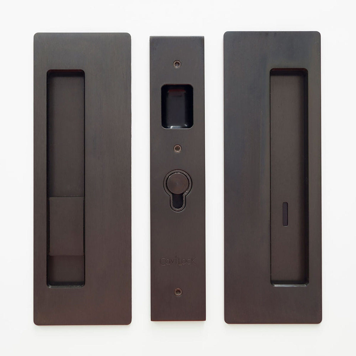 Cavity Sliders CL400 Magnetic Pocket Door Handle for 1-3/8" Door Oil Rubbed Bronze LH Snib