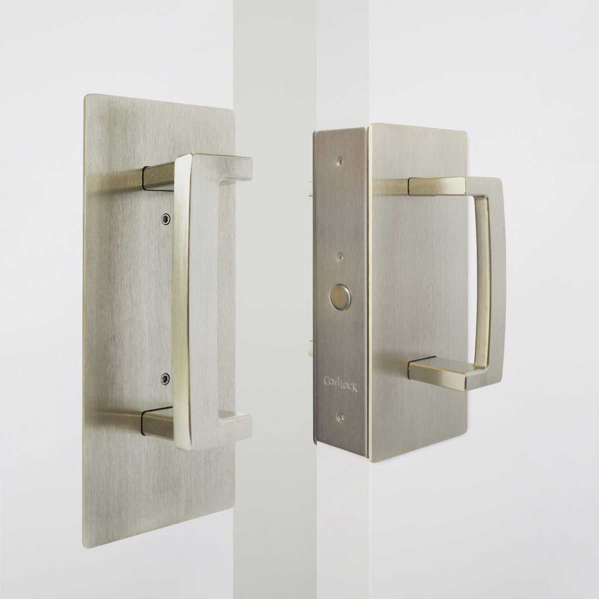 Cavity Sliders CL400 ADA Magnetic Latch Pocket Door Handle - Satin Nickel - Fits 1-3/8" Door