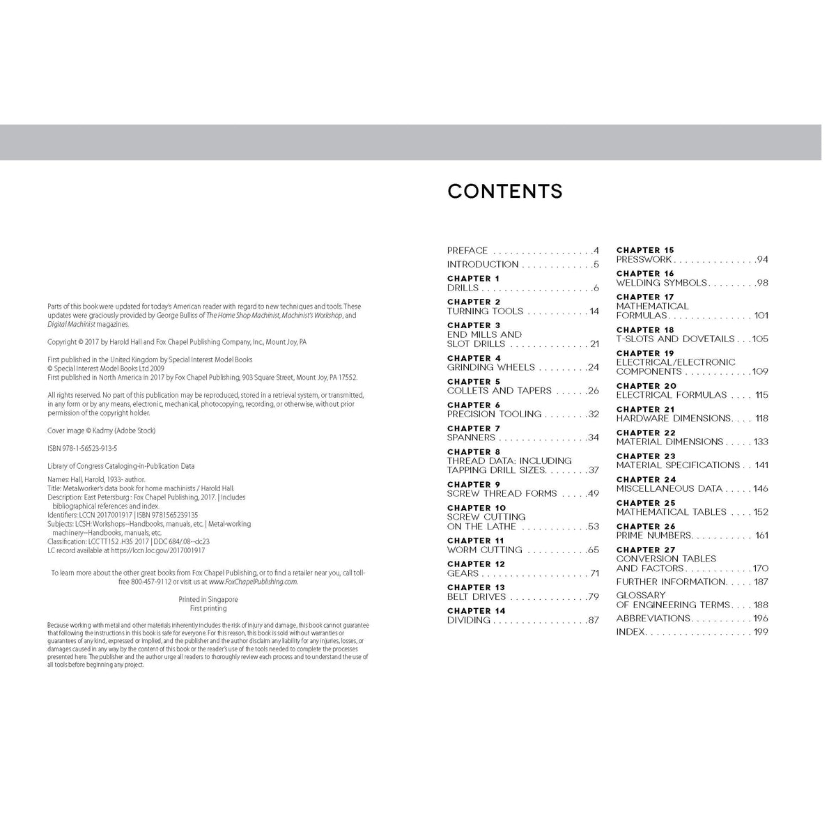 Metalworkers Data Book for Home Machinists