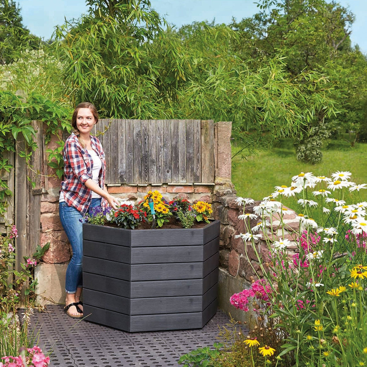 ERGO Modular Raised Bed Hexagon Single Unit Basic Set