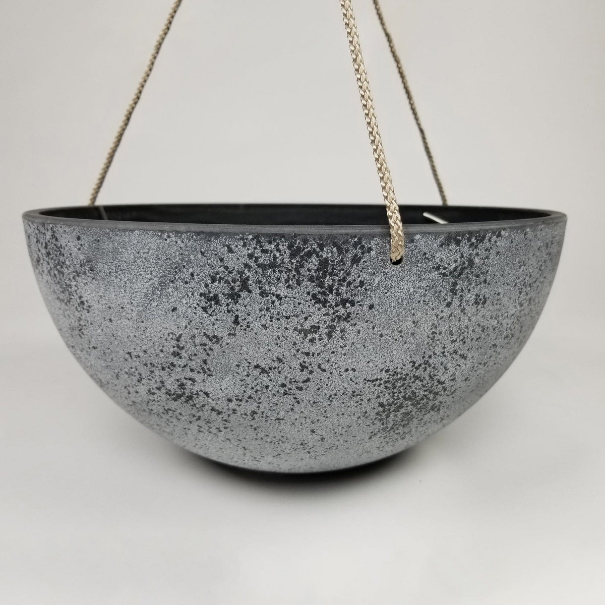 Round Spackled Hanging Planter Medium Gray