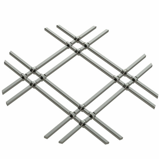 1" Flat Double Diamond Decorative Grille - Antique Pewter, 36" W x 48" L Sheet