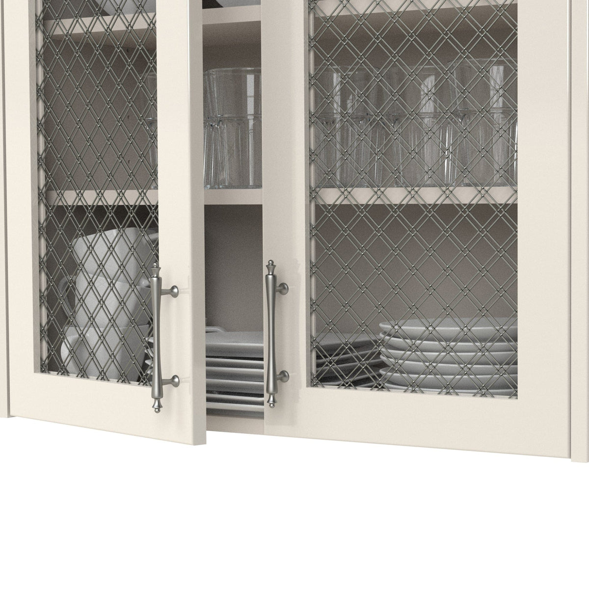1" Flat Double Diamond Decorative Grille - Antique Pewter, 36" W x 48" L Sheet