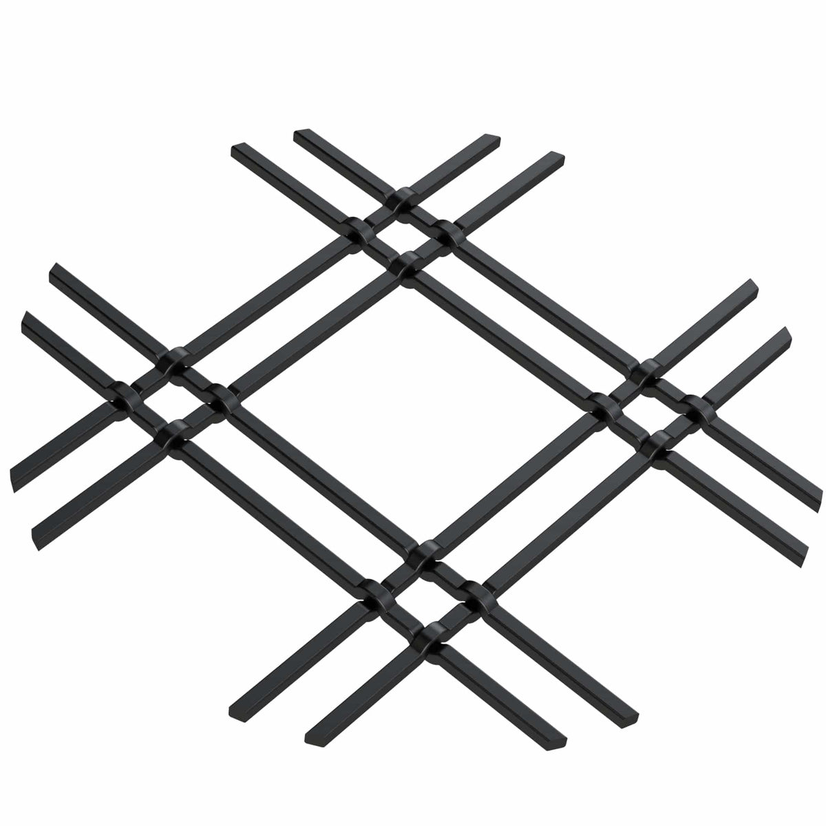 1" Flat Double Diamond Decorative Grille - Flat Black, 36" W x 48" L Sheet