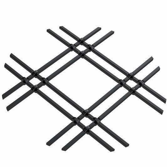 1" Flat Double Diamond Decorative Grille - Flat Black, 36" W x 48" L Sheet