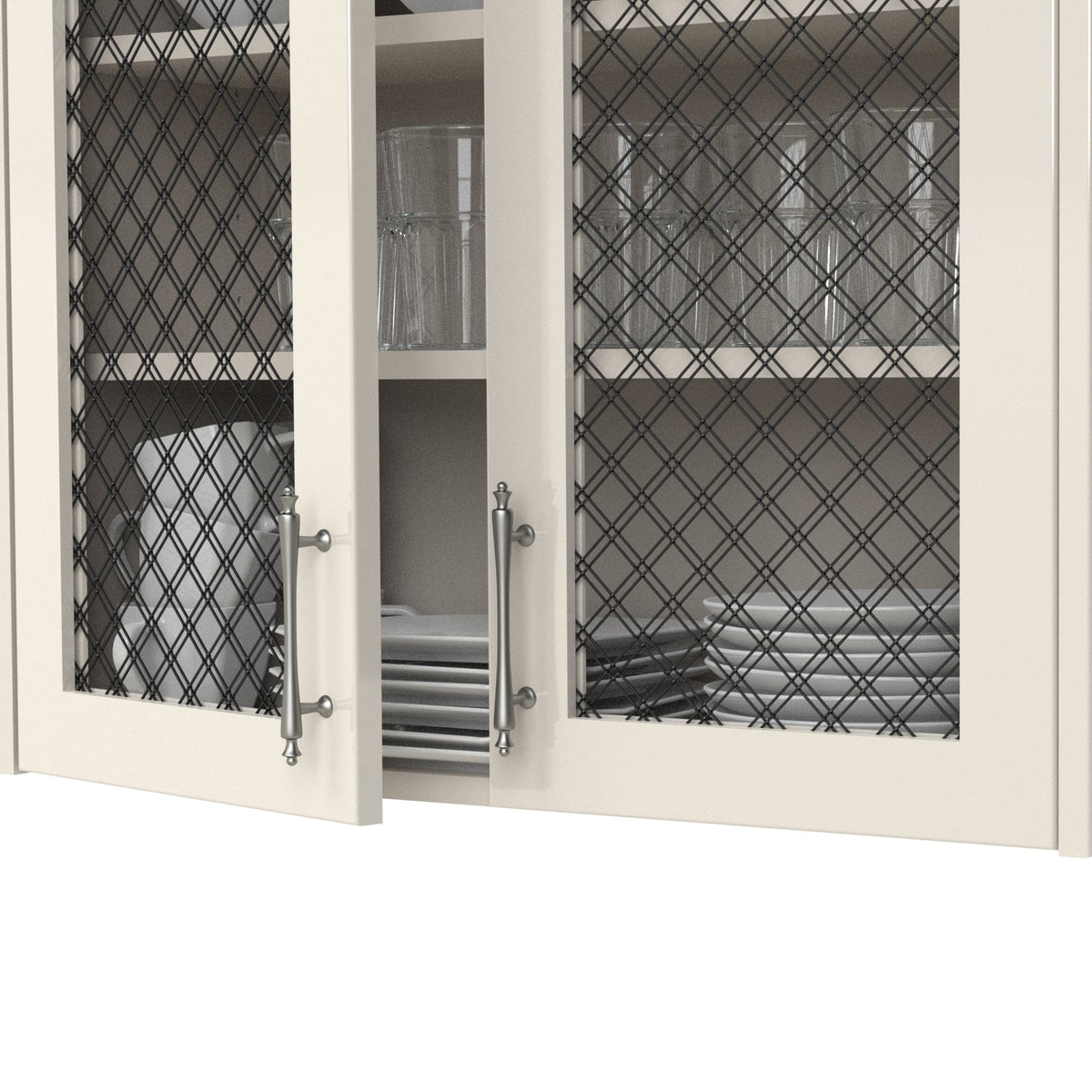 1" Flat Double Diamond Decorative Grille - Flat Black, 36" W x 48" L Sheet