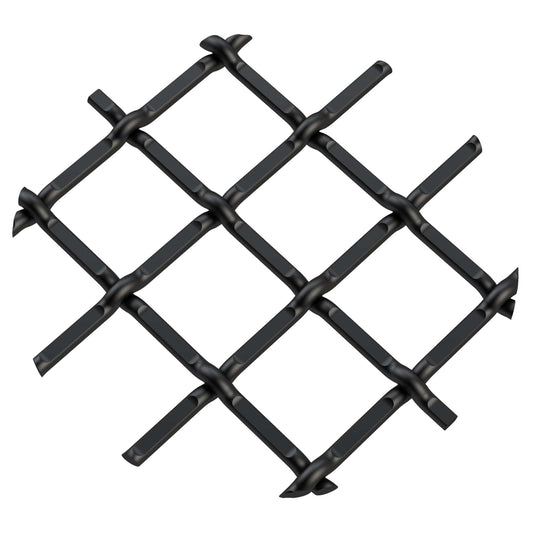 .5" Round Single Diamond Decorative Grille - Flat Black, 36" W x 48" L Sheet