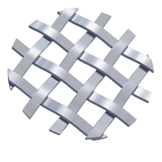 .375'' Single Flat Diamond Decorative Grille - Satin Nickel, 36''W x 48''L Sheet