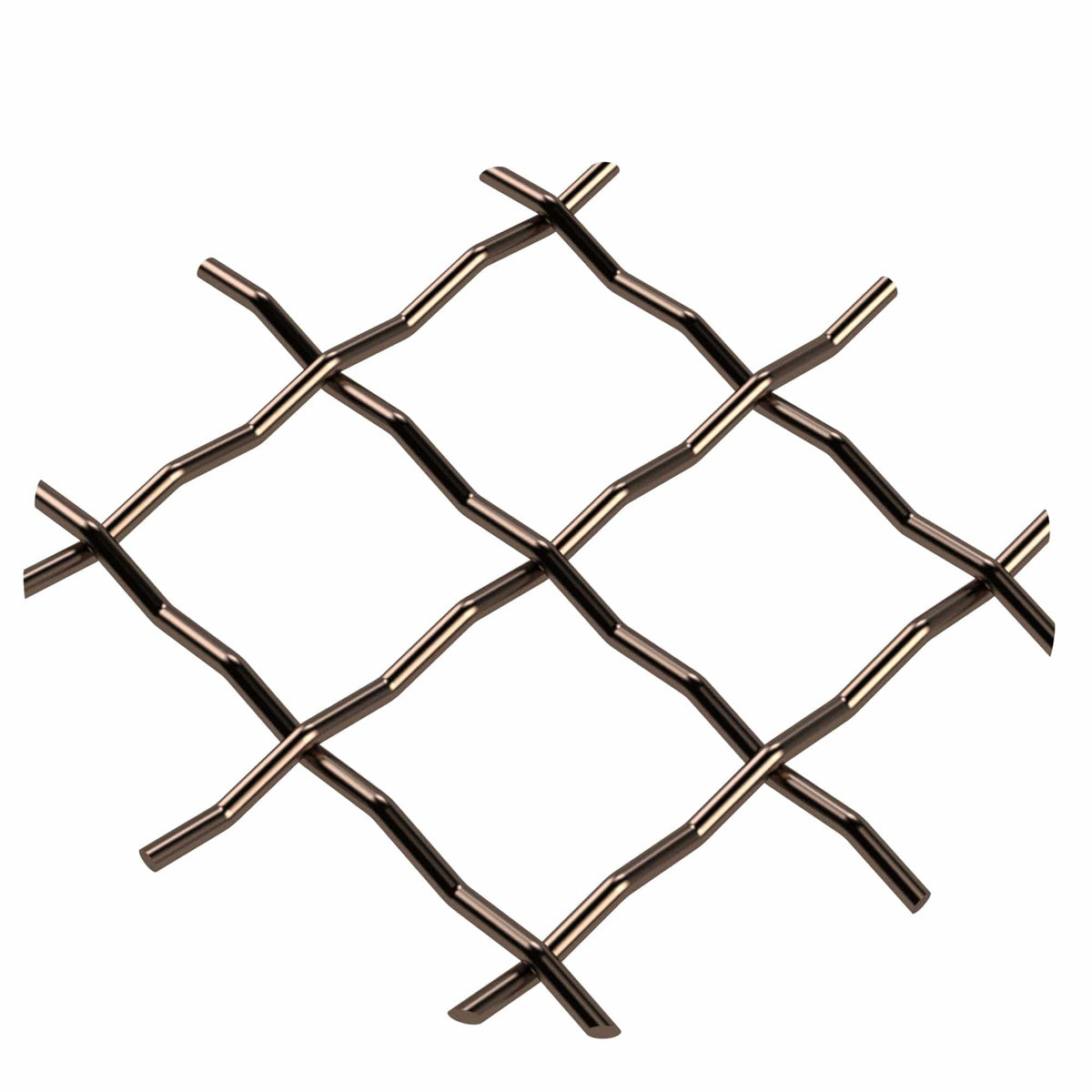 .75" Pressed Single Diamond Decorative Grille - Antique Brass, 36" W x 48" L Sheet