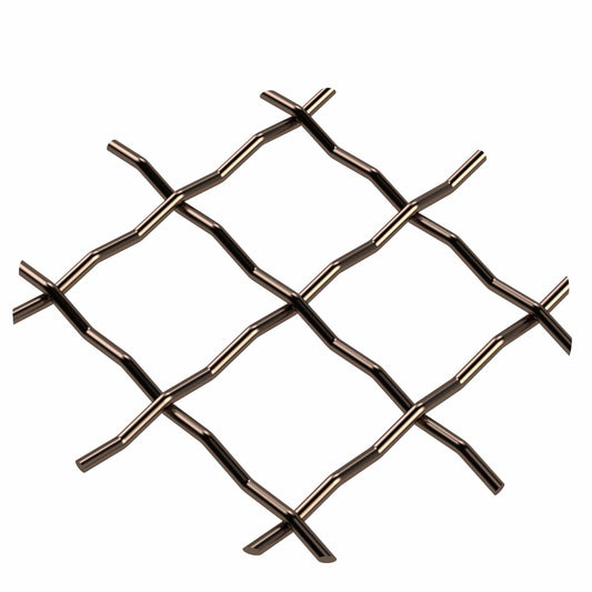 .75" Pressed Single Diamond Decorative Grille - Antique Brass, 36" W x 48" L Sheet