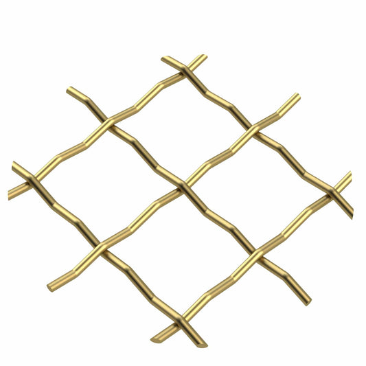 .75" Pressed Single Diamond Decorative Grille - Satin Brass, 36" W x 48" L Sheet