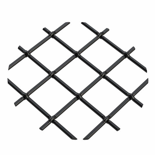 .75" Multi-Crimp Single Diamond Decorative Grille - Flat Black, 36" W x 48" L Sheet