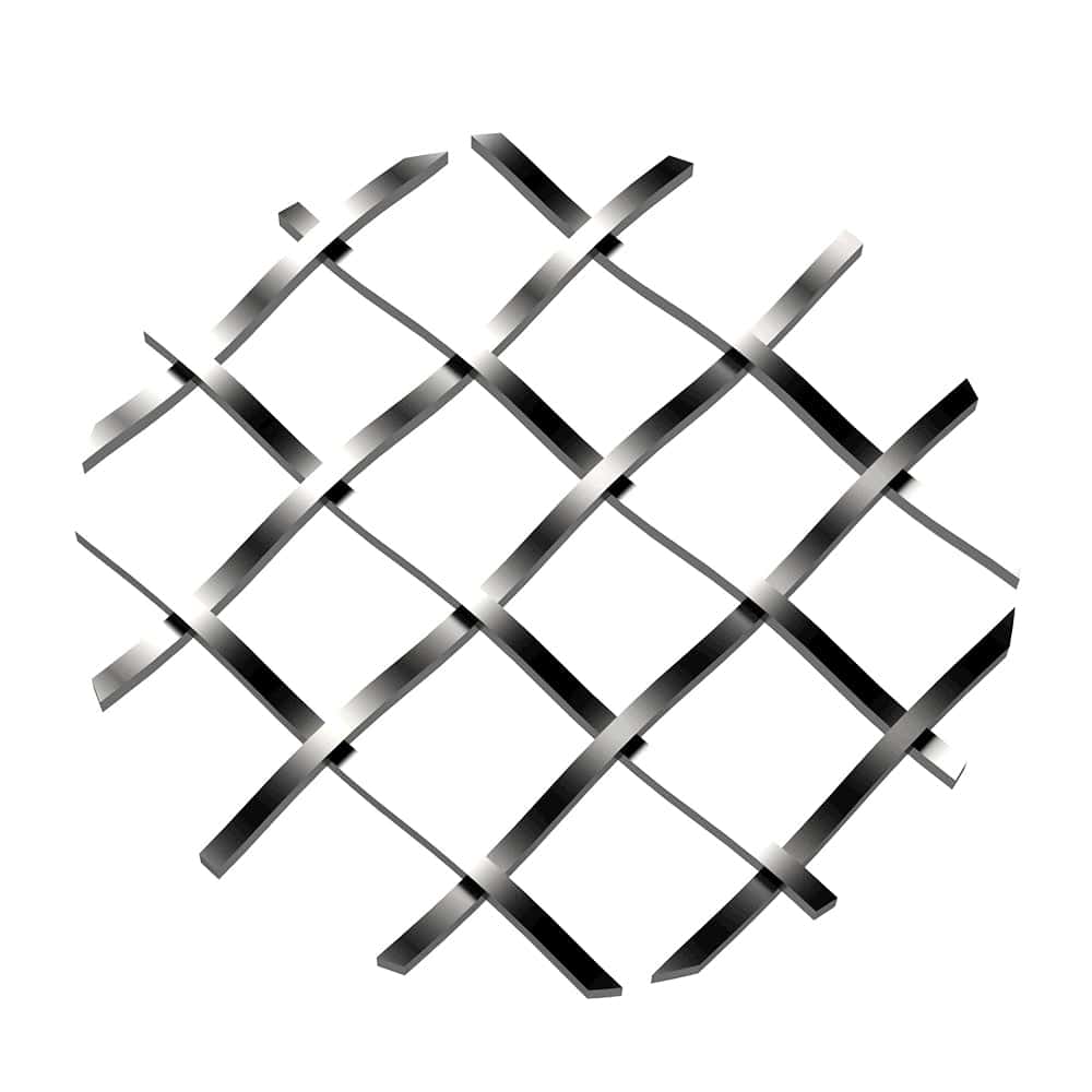 .5" Straight Flat Diamond Decorative Grille - Satin Nickel, 36" W x 48" L Sheet