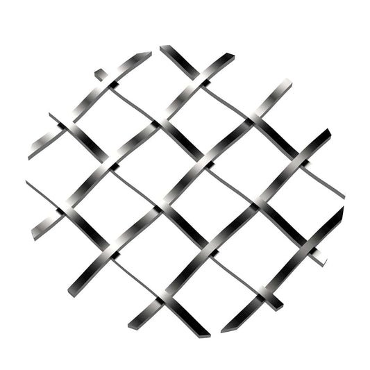 .5" Straight Flat Diamond Decorative Grille - Satin Nickel, 36" W x 48" L Sheet