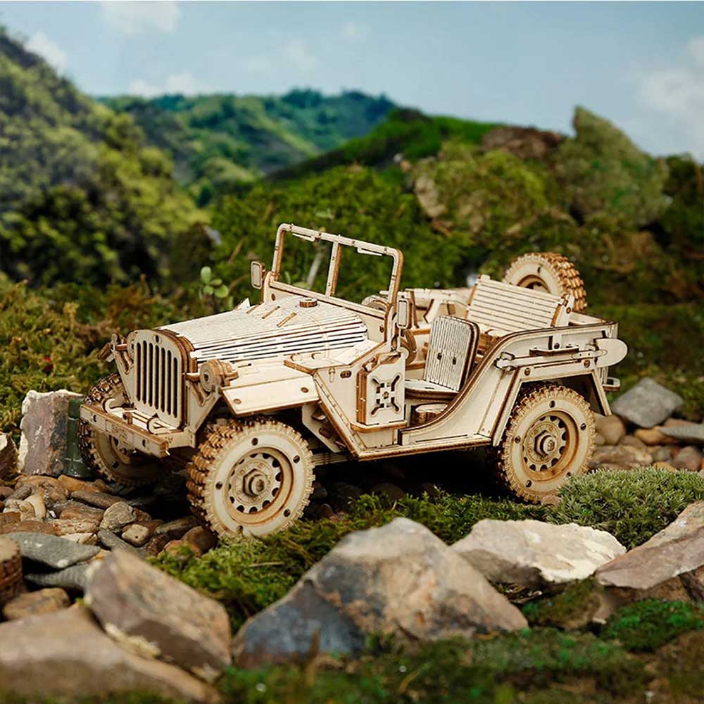 Army Field Car 3D Wood Puzzle Kit