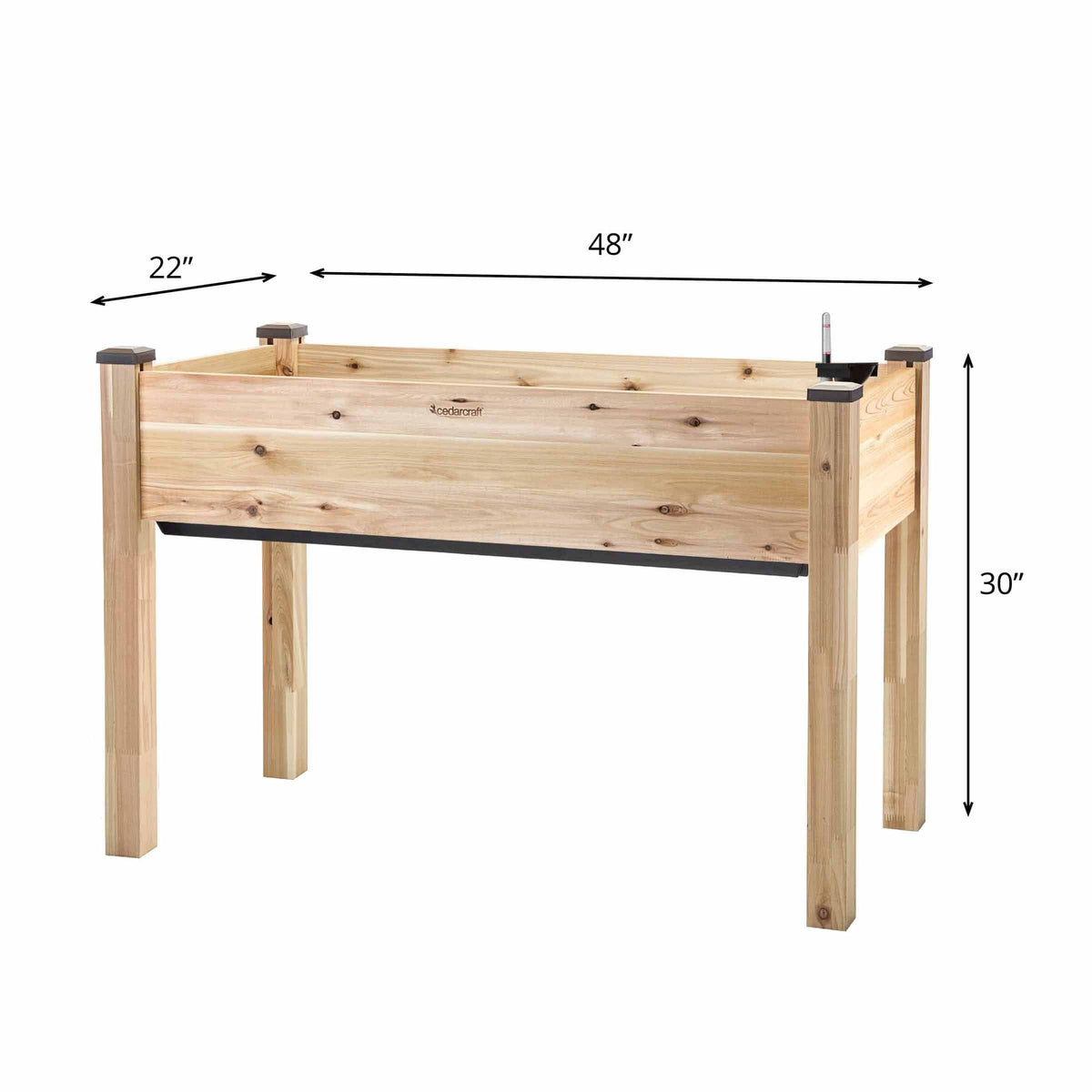 Self-Watering Elevated Cedar Planter 23” x 49” x 30" H