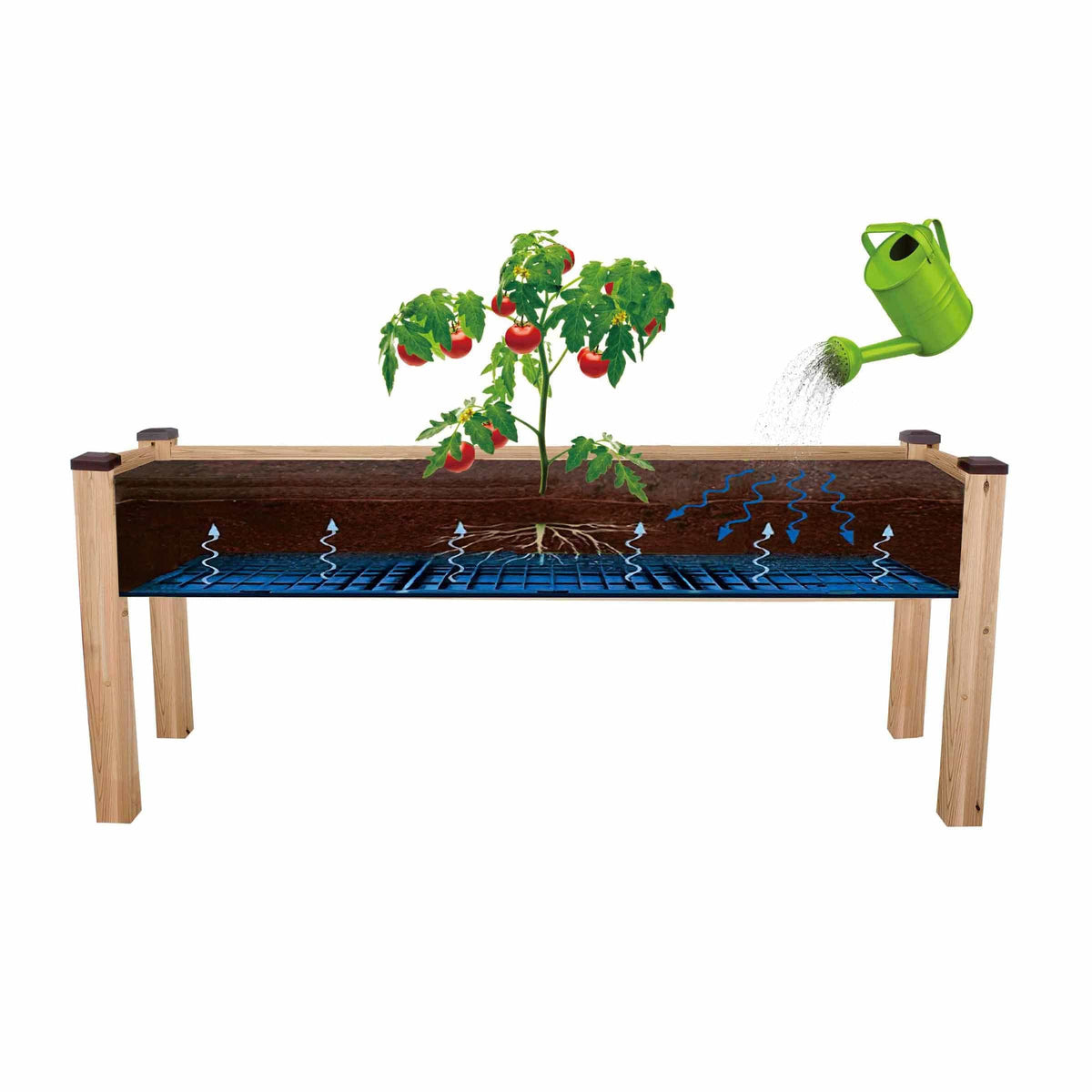 Elevated Cedar Planter 23" X 72" X 30"H