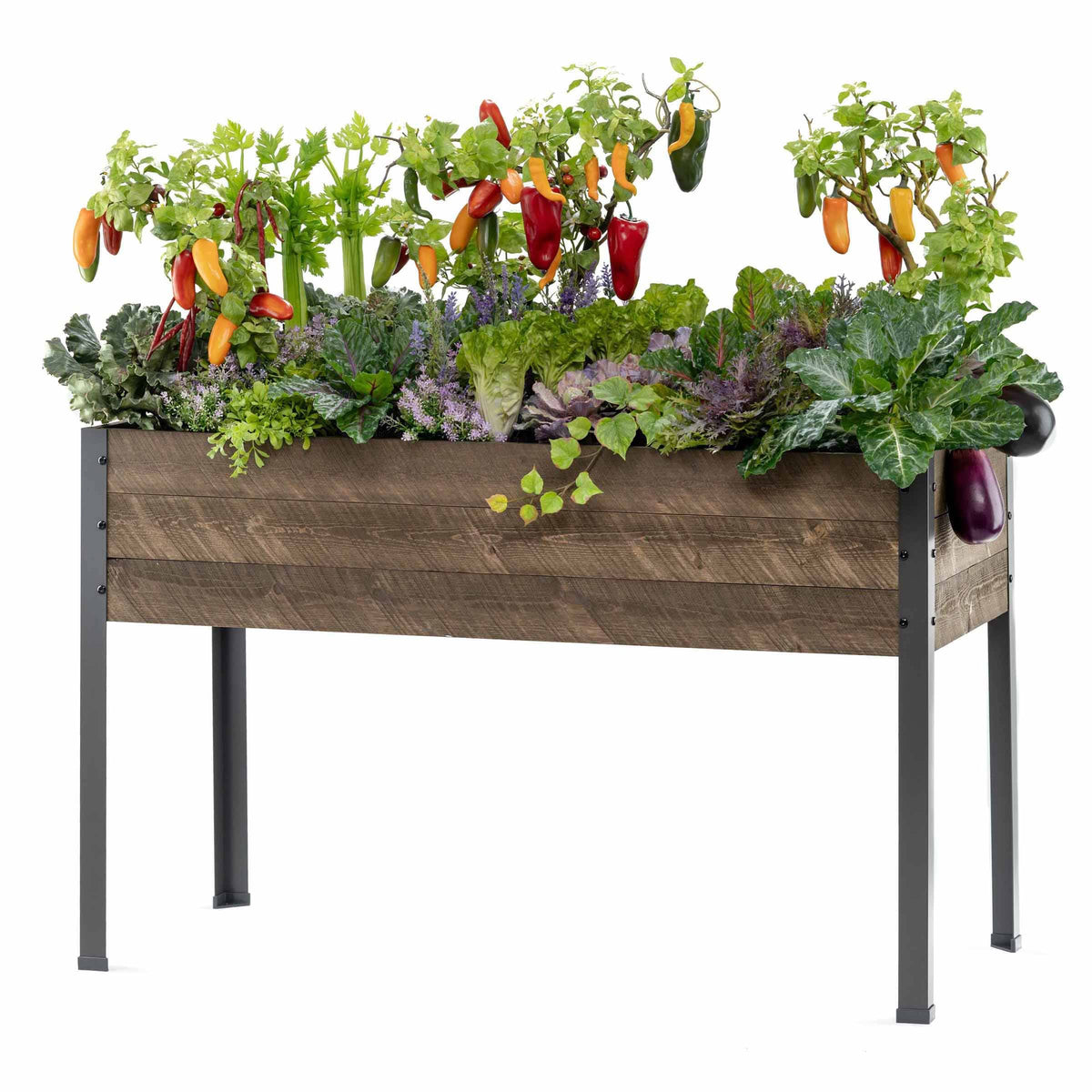 Elevated Planter 21" X 47" X 30"H Brown