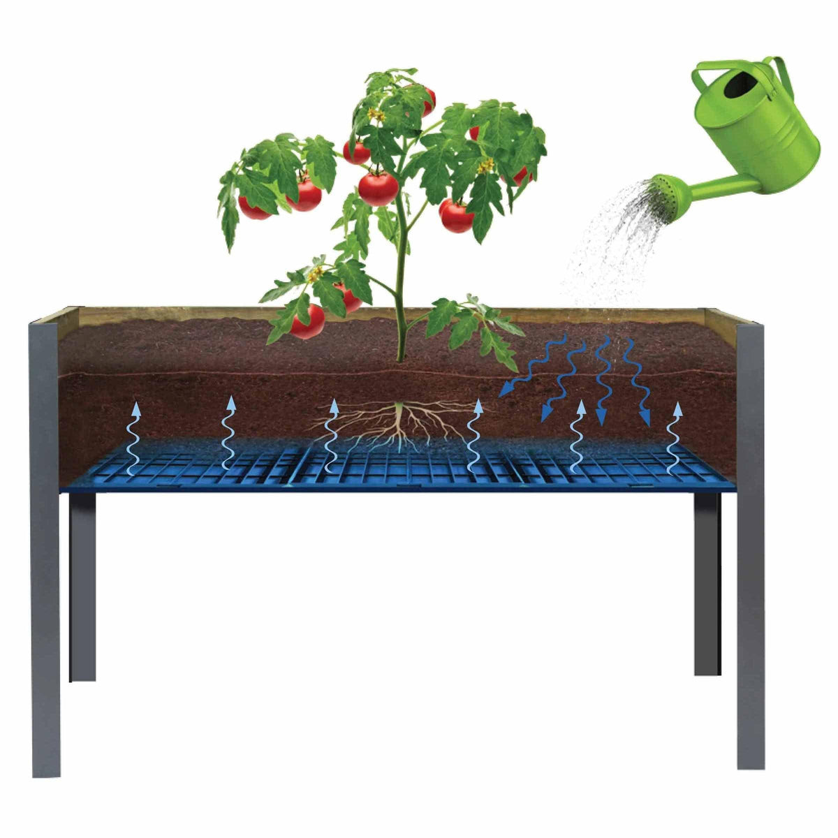 Elevated Planter 21" X 47" X 30"H Gray