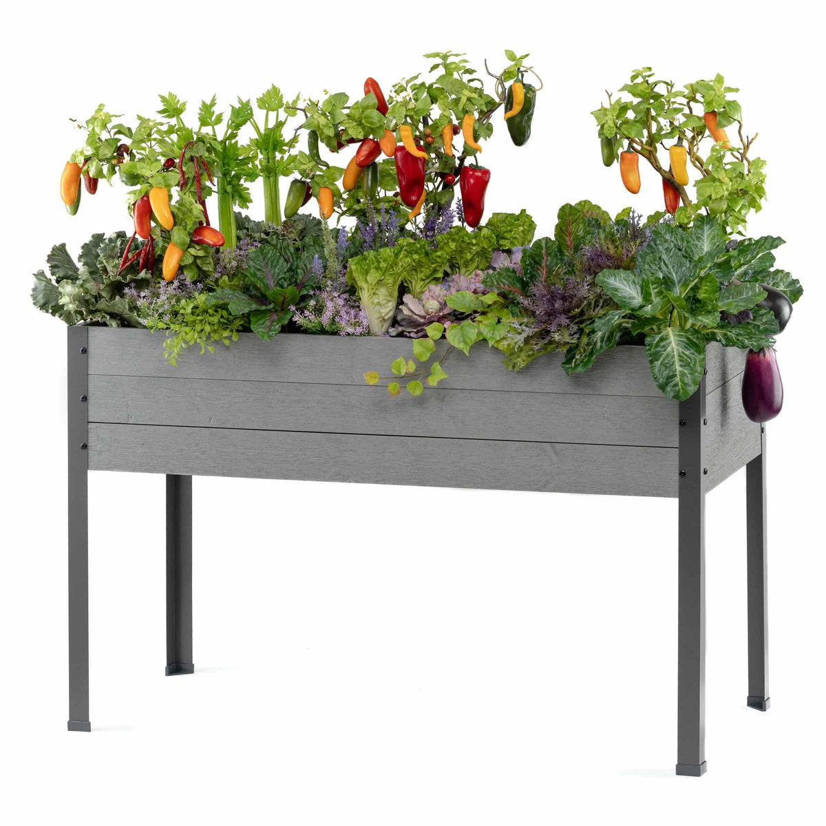Elevated Planter 21" X 47" X 30"H Gray
