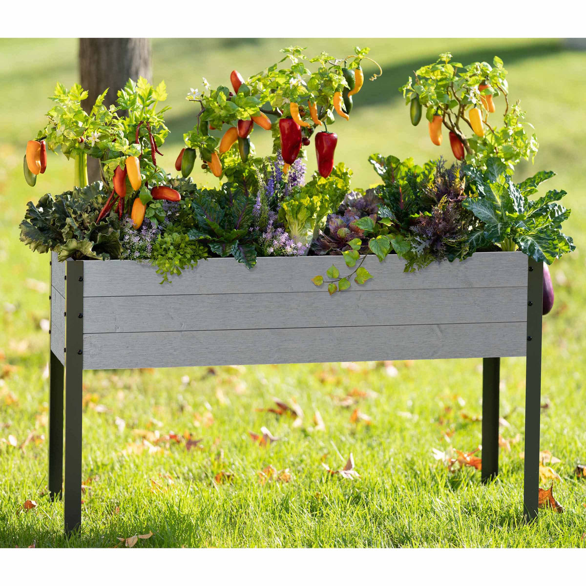 Elevated Planter 21" X 47" X 30"H Gray