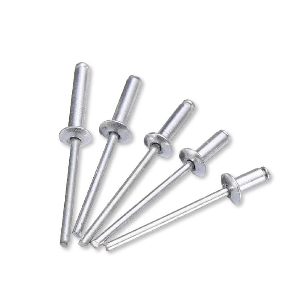Aluminum Rivets Short 4mm (5/32") D x 2mm Max Grip Length Box of 100