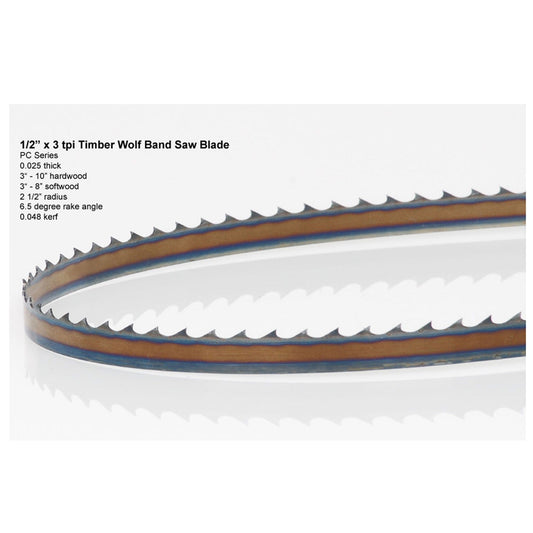 Bandsaw Blade - 131-1/2" x 1/2" x .025" x 3 TPI - Positive Claw