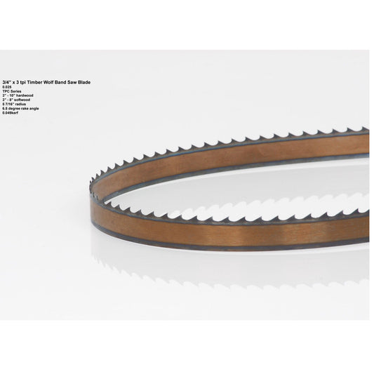 Bandsaw Blade - 131-1/2" x 3/4" x .025" x 3 TPI - Thin Positive Claw