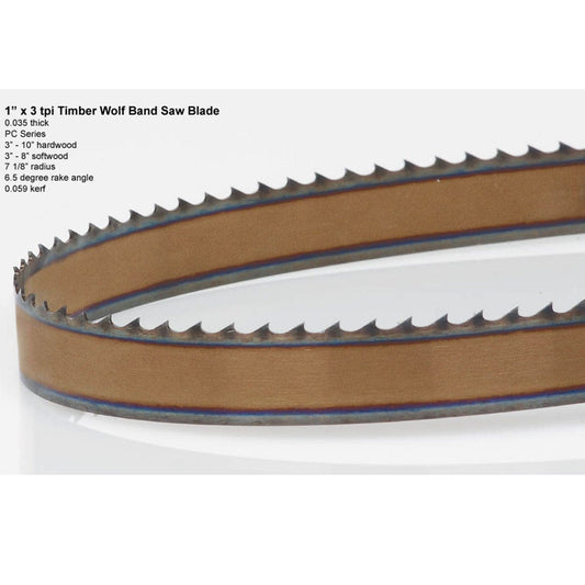 Bandsaw Blade - 131-1/2" x 1" x .035" x 3 TPI  - Positive Claw