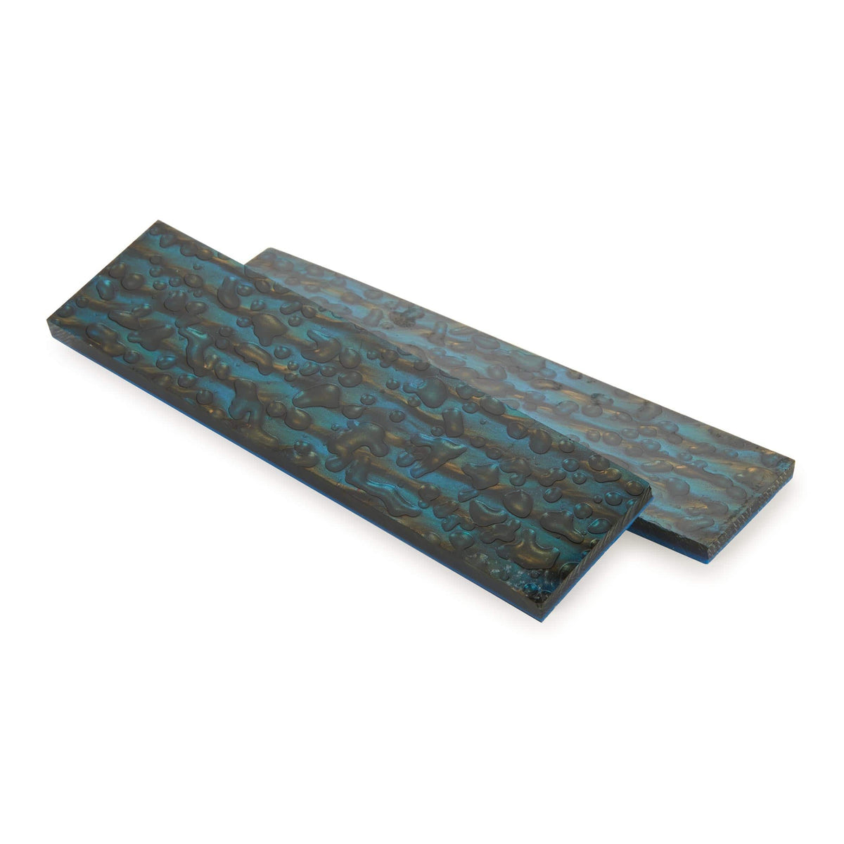Poly Resin Knife Scales - 15/64" x 2" x 7" - Peacock - Pair