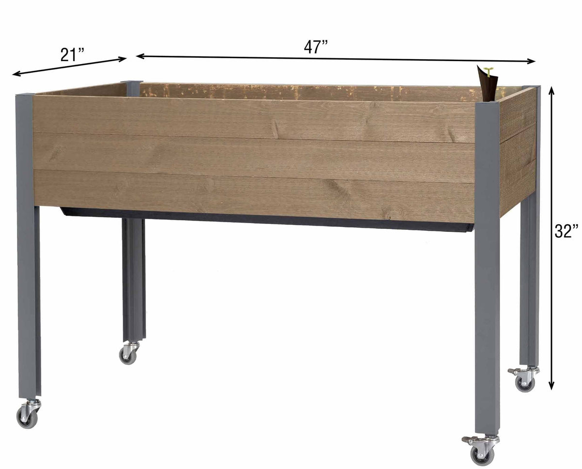 CedarCraft Self-Watering Elevated Planter (21" x 47" x 32"H) Brown