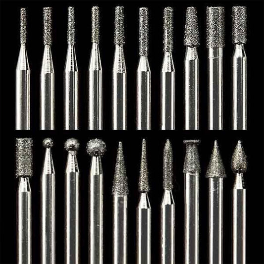Diamond Dust Carving Burr Set - 3/32" Shank - 20 Pack